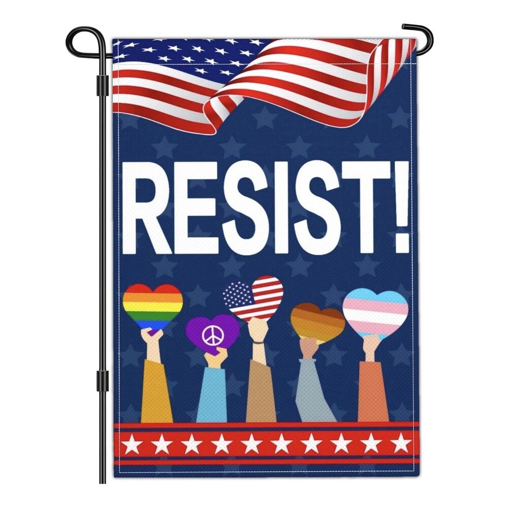New Resist Protest Garden Flag Equality LGBTQIA Vote Black Trans Lives Matter